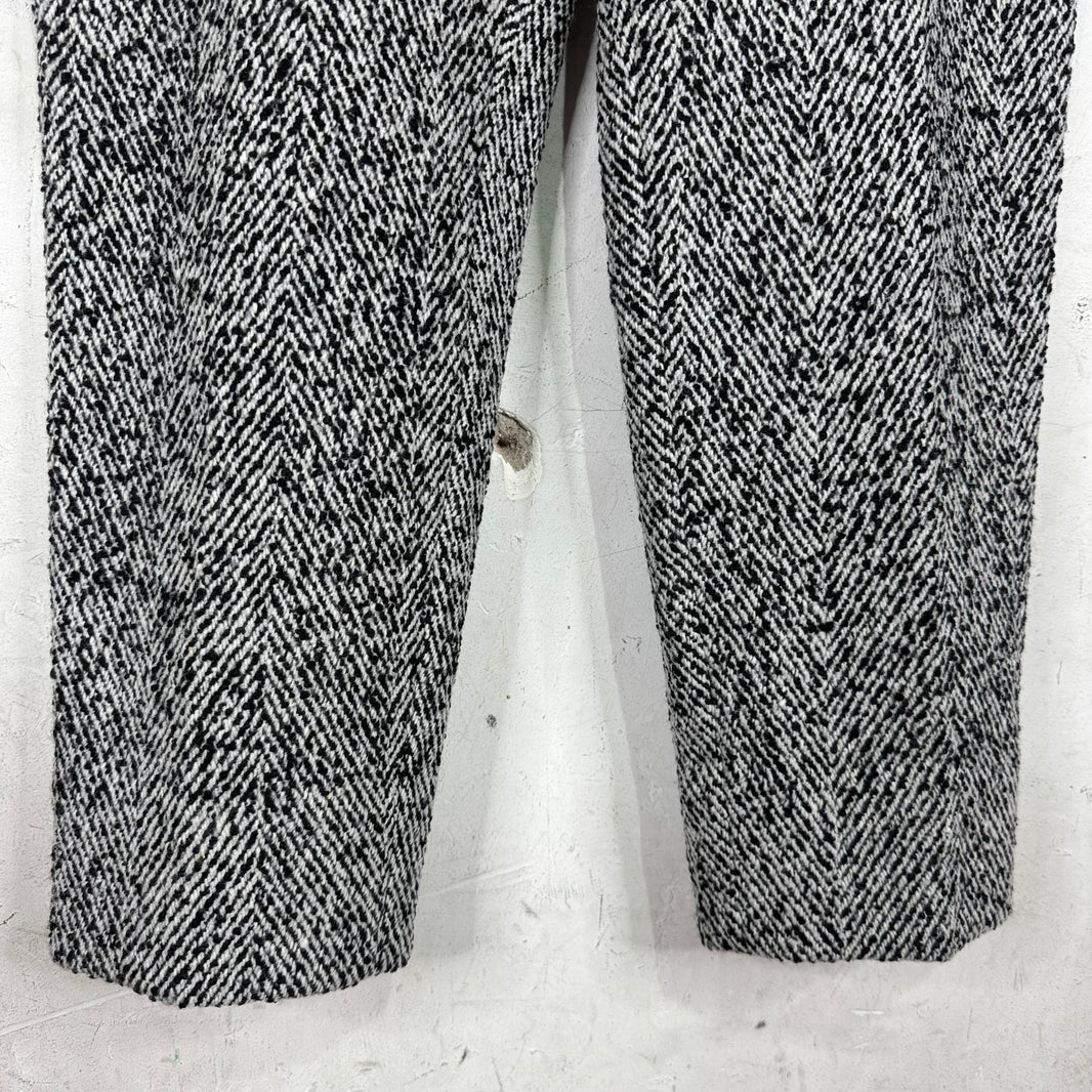 Prada Belted Tweed Trousers