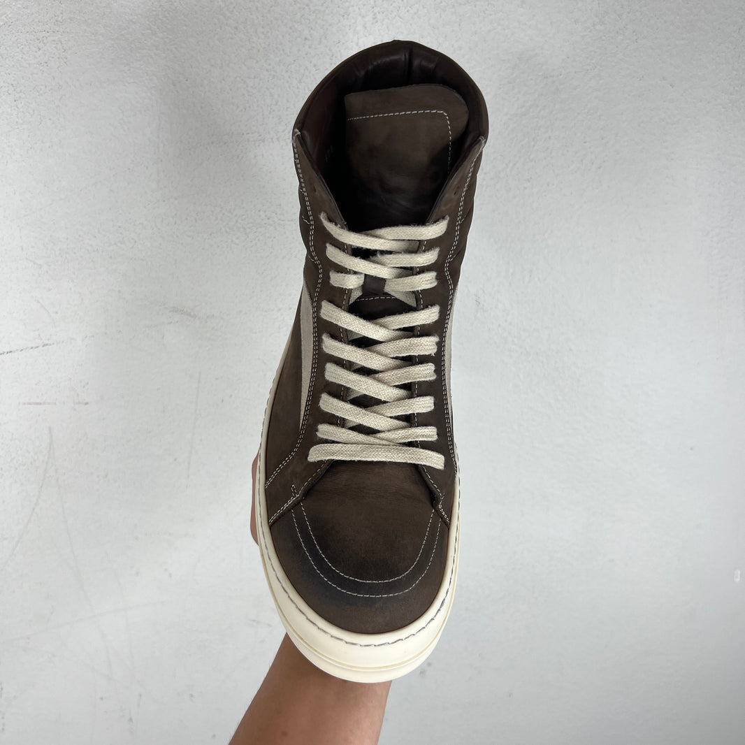 Rick Owens Brown Suede Vans High Sneakers