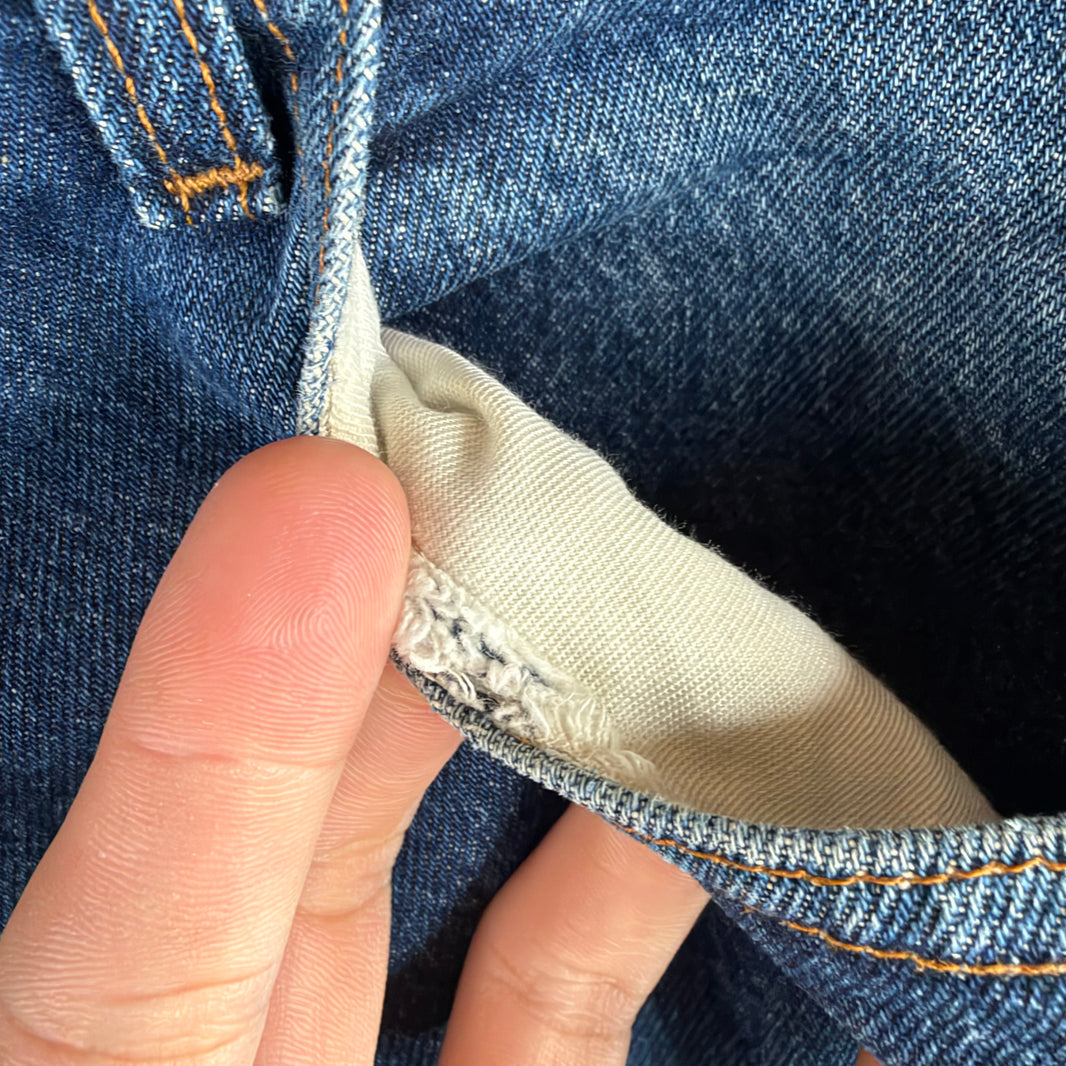 RRL Dark Blue Wash Distressed Jeans