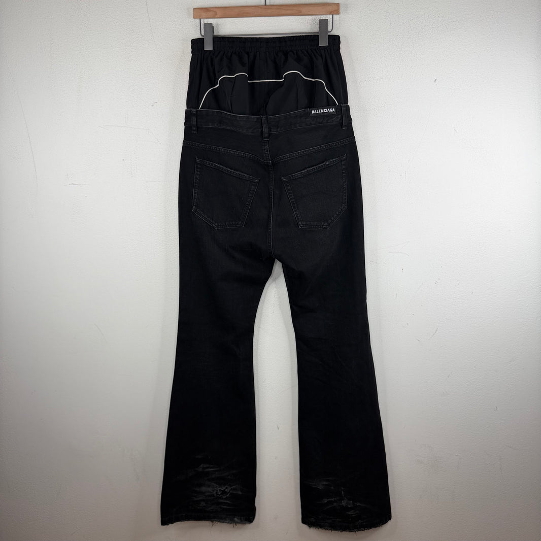 Balenciaga Double Waisted Track Jeans