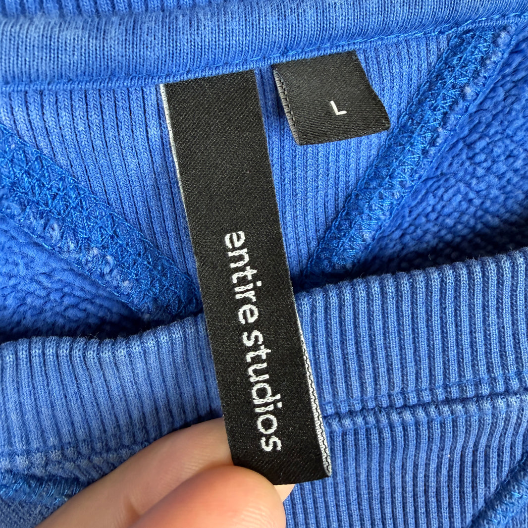 Entire Studios Blue Logo Cropped Crewneck