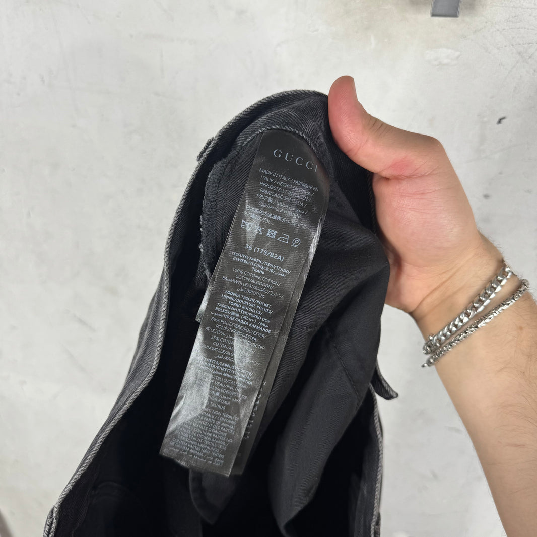 Gucci Washed Black Horsebit Jeans