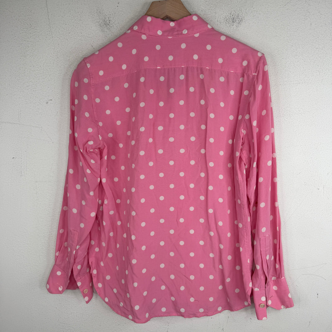 Saint Laurent Pink Polka Dot Button Up LS Shirt