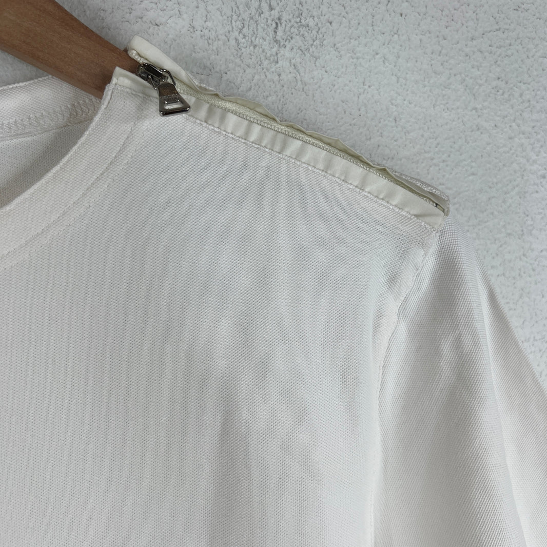 Prada White Zipper Detail T-Shirt
