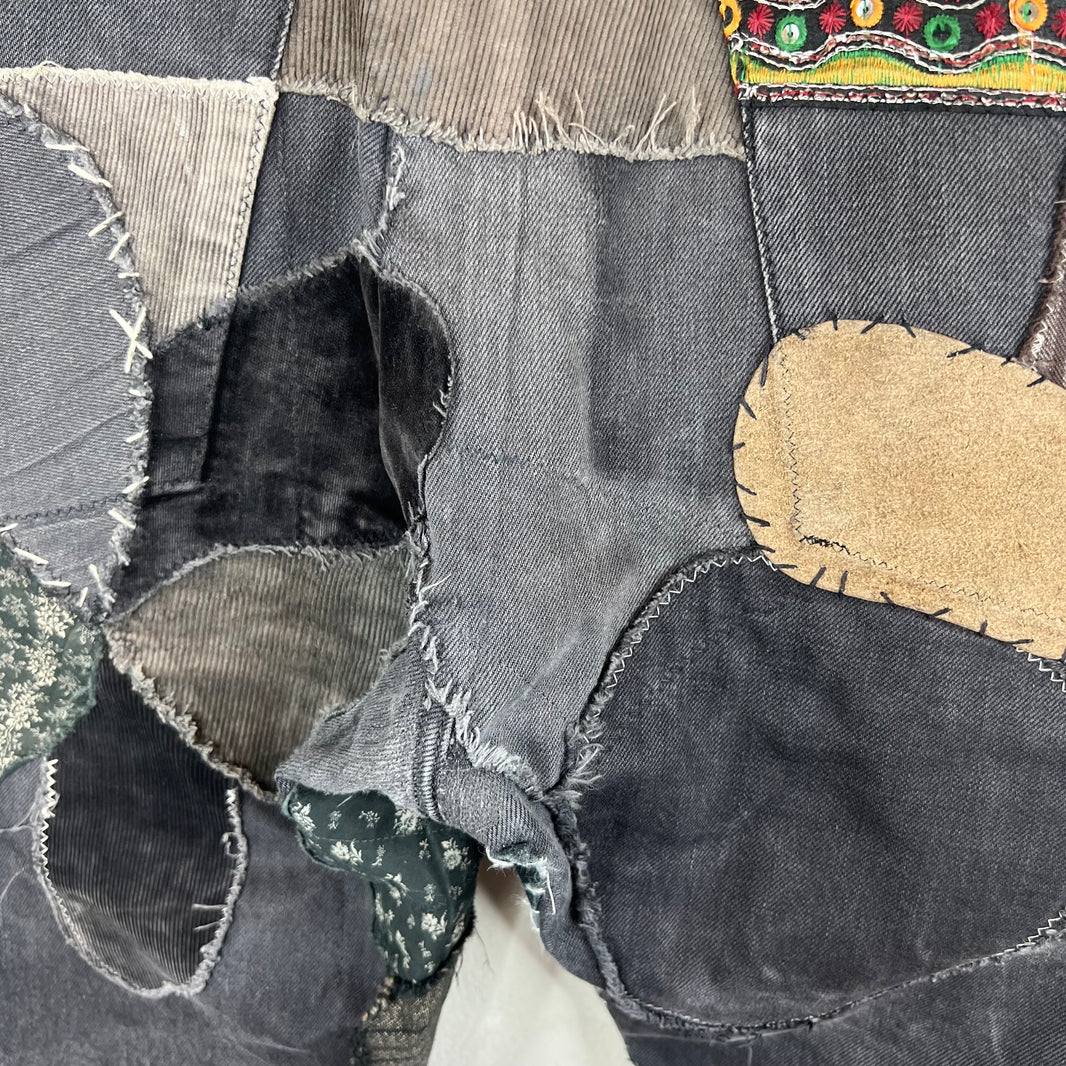 Kapital Black Patchwork Straight Denim Jeans