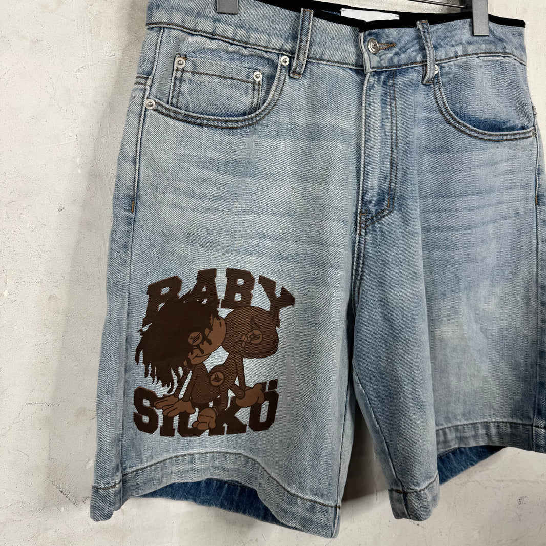 Sicko Baby Light Wash Jorts