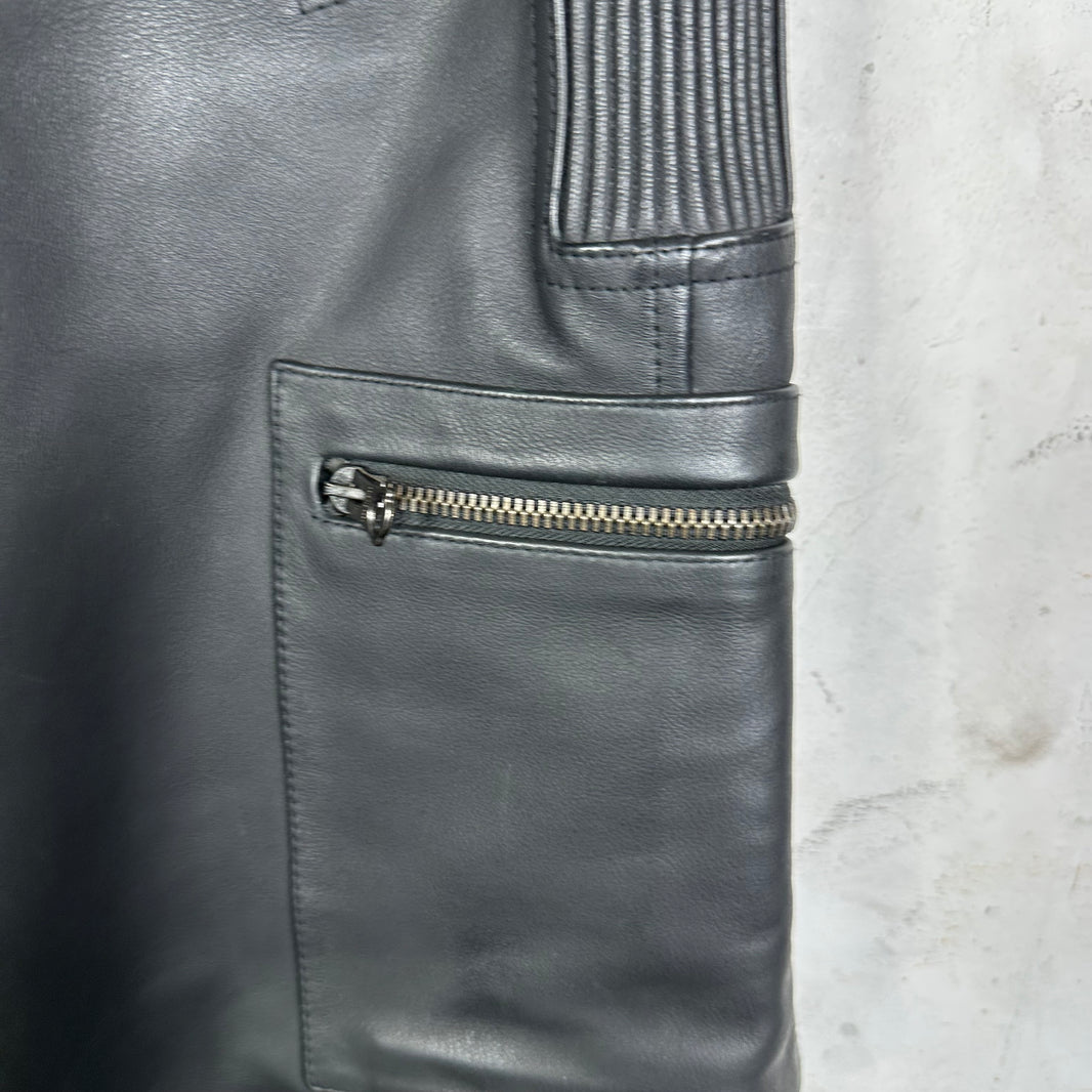 Acne Studios Leather Biker Cargo Pants
