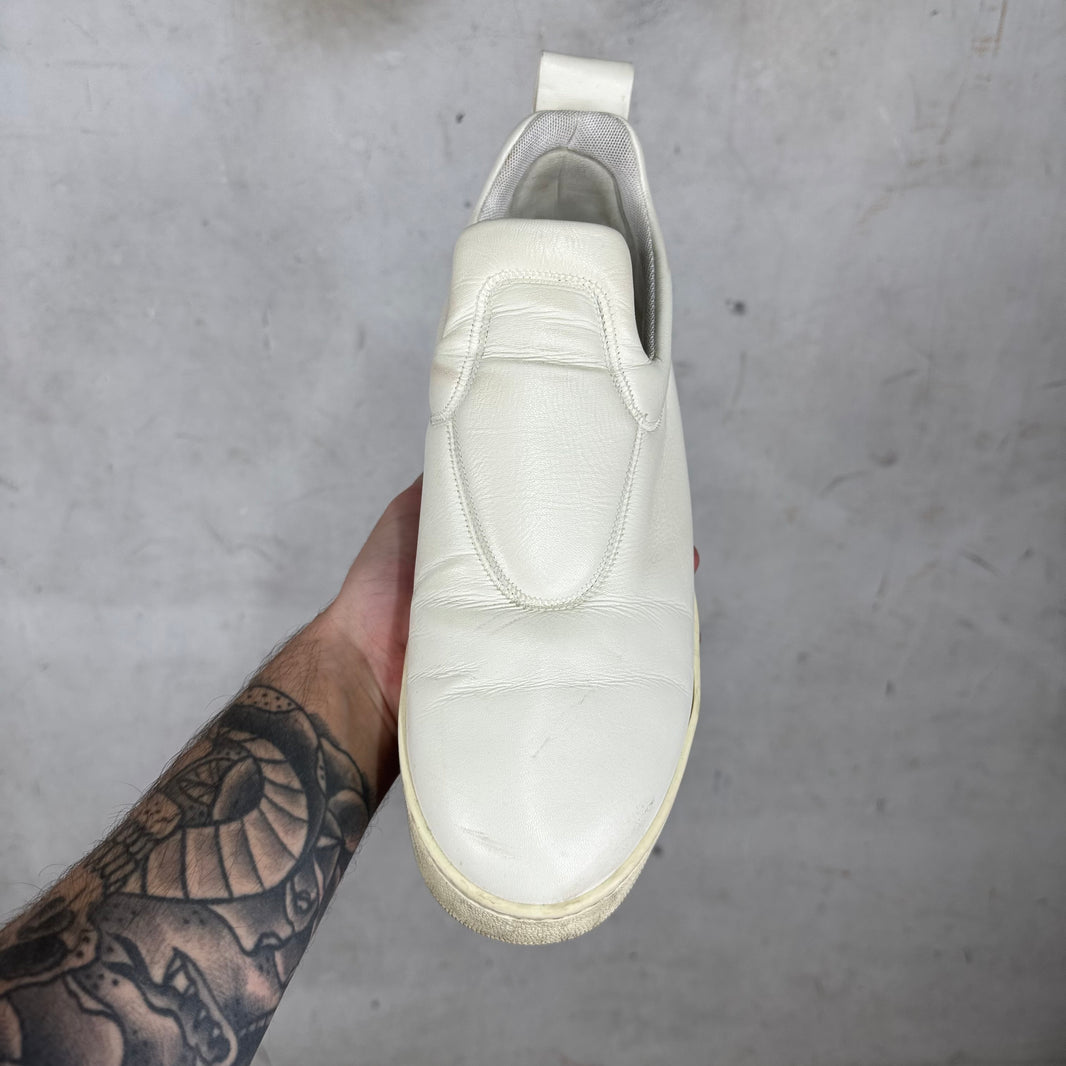 Celine White Padded Slip Sneakers