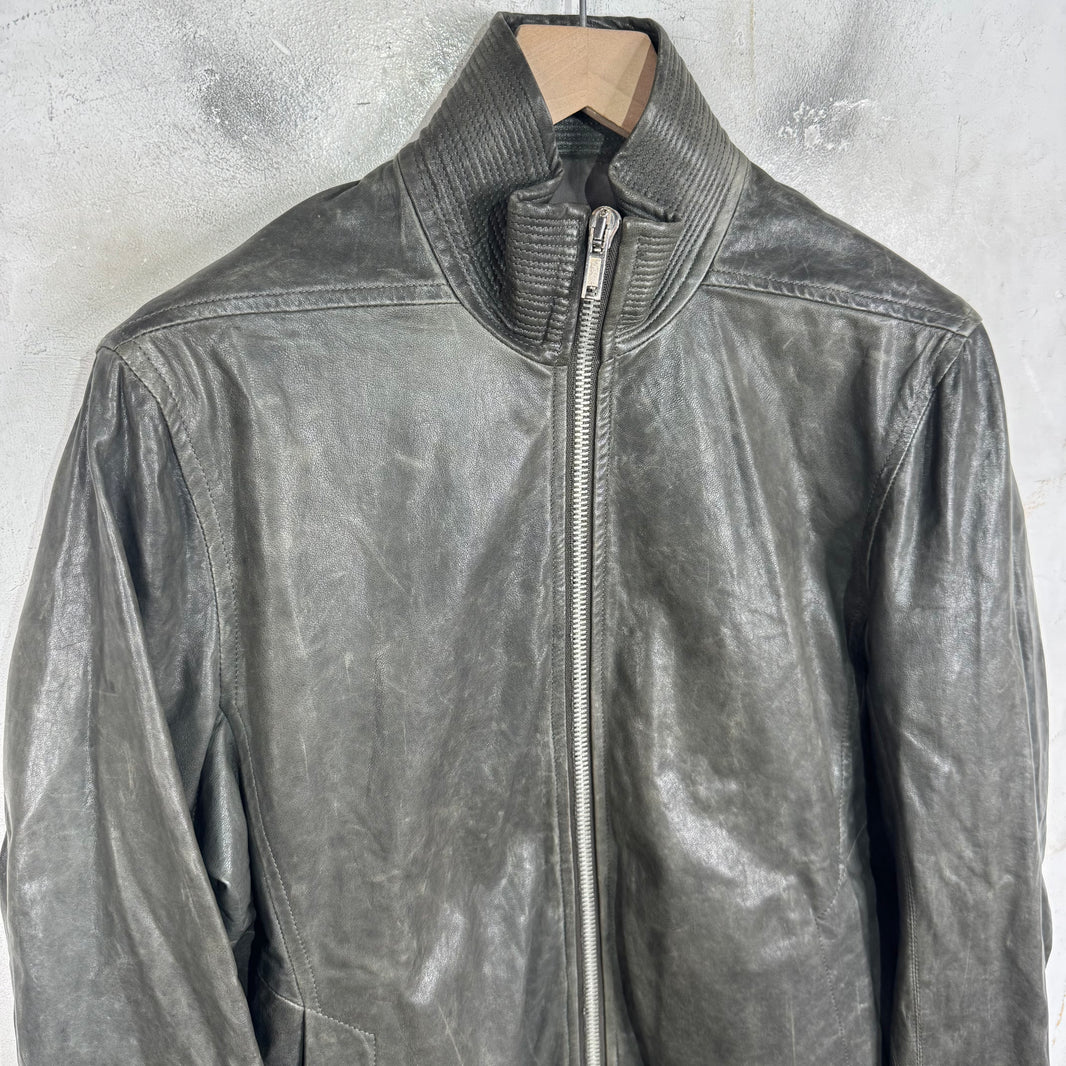 Rick Owens Leather Whiskered Moto Jacket