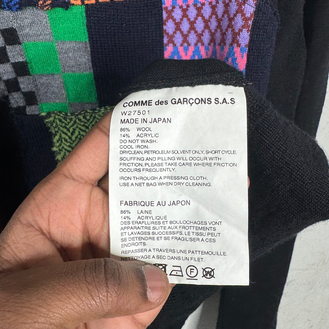 Comme Des Garçons Wool Patchwork Afroman Sweater