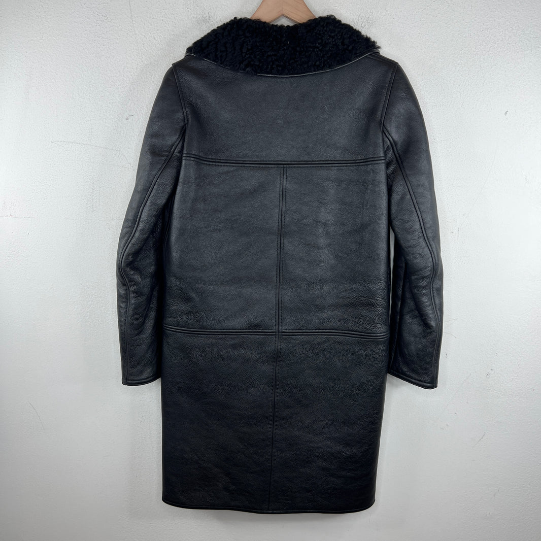 Saint Laurent Leather Shearling Coat