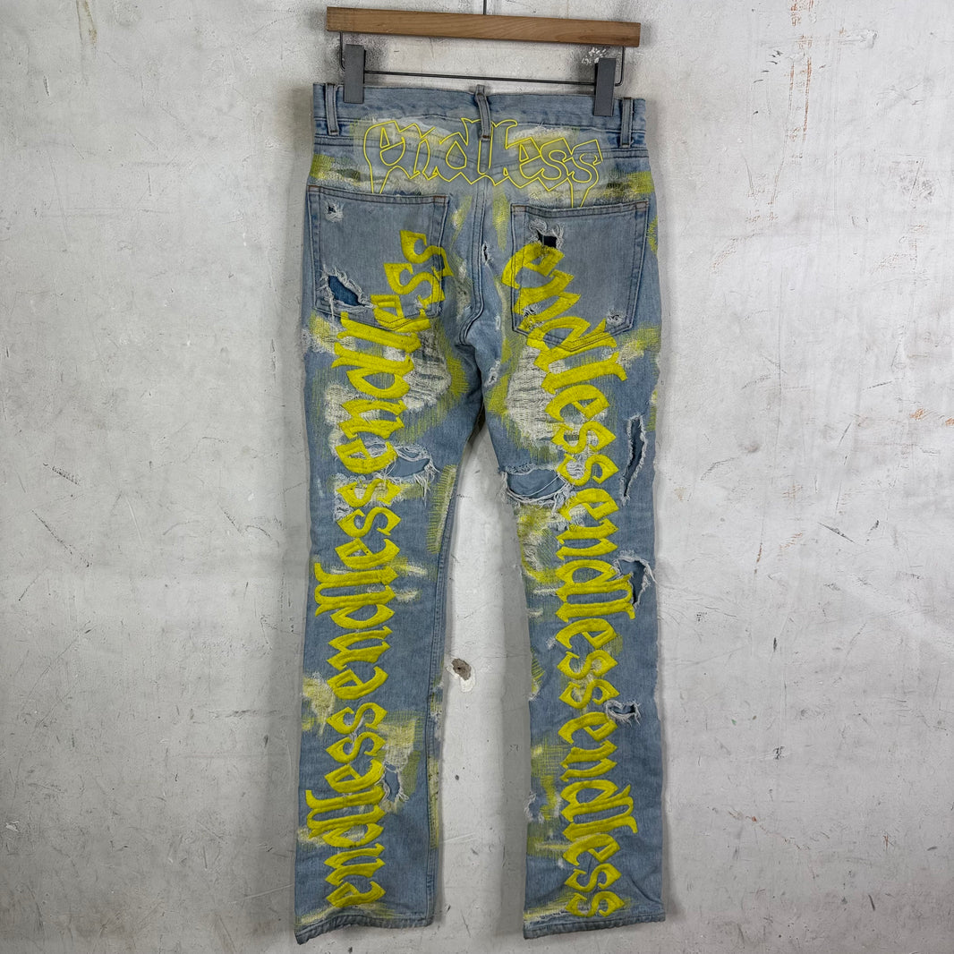 Endless Denim Lightwash Neon Boro Jeans