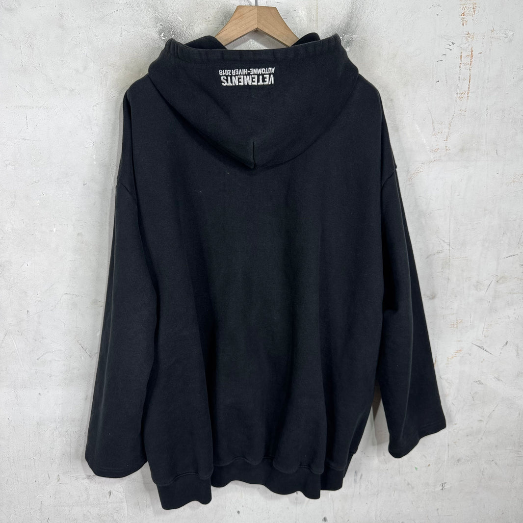 Vetements 2018 Titanic Zip Up Split Hoodie