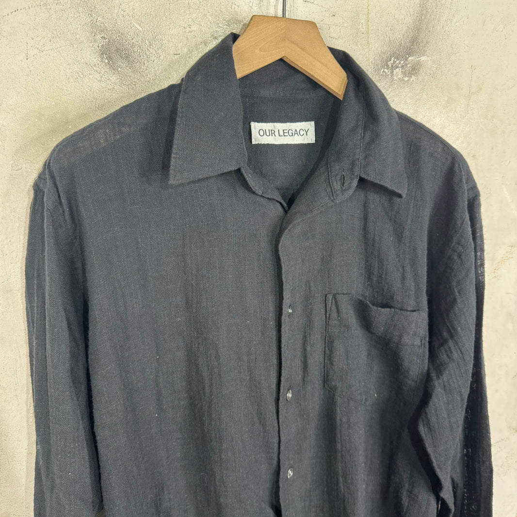 Our Legacy Black Linen Coco Shirt