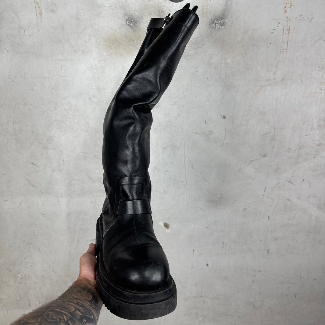 Rick Owens Mid Top Leather Bogun Boots