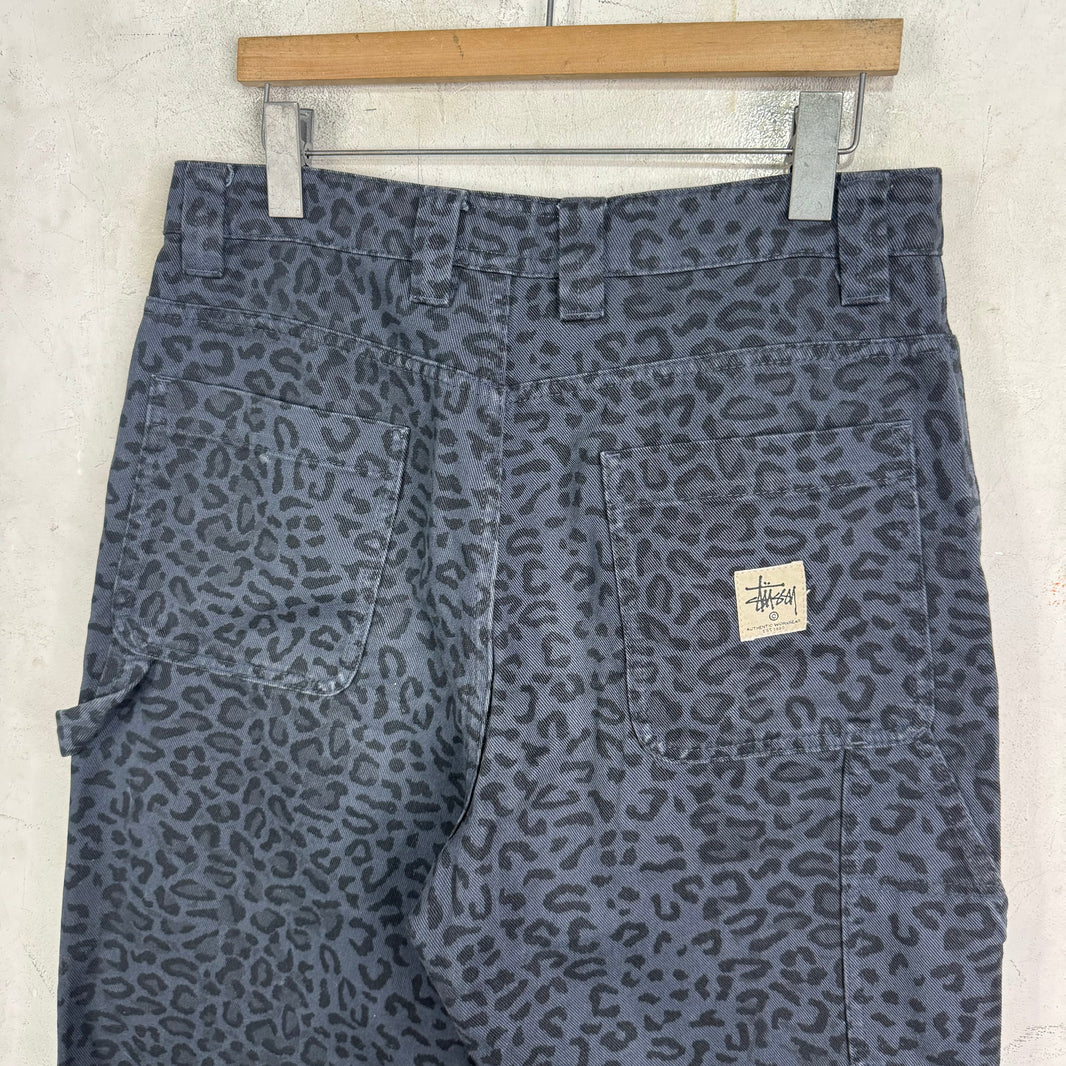 Stussy Blue Leopard Double Knees