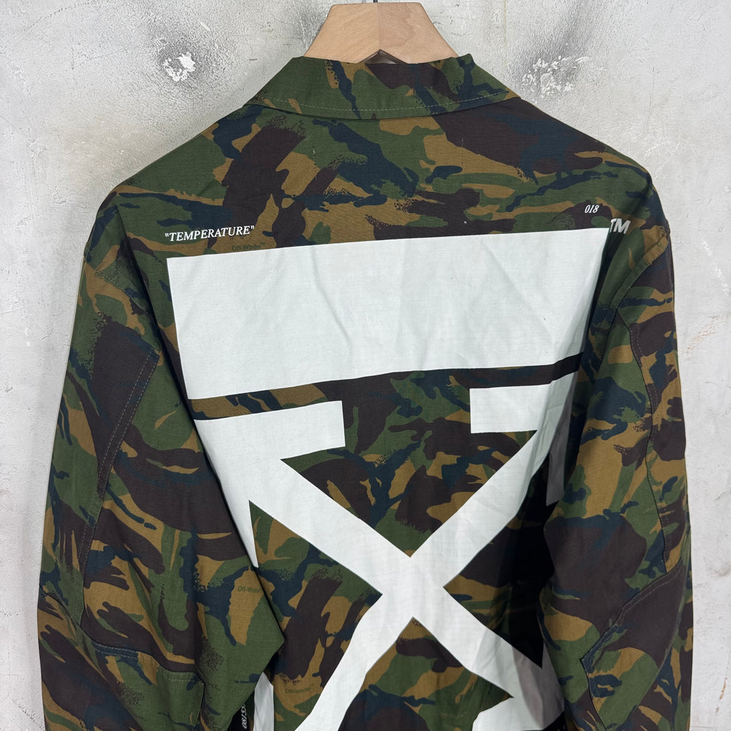 Off White Camo Patch Strap Cargo Jacket