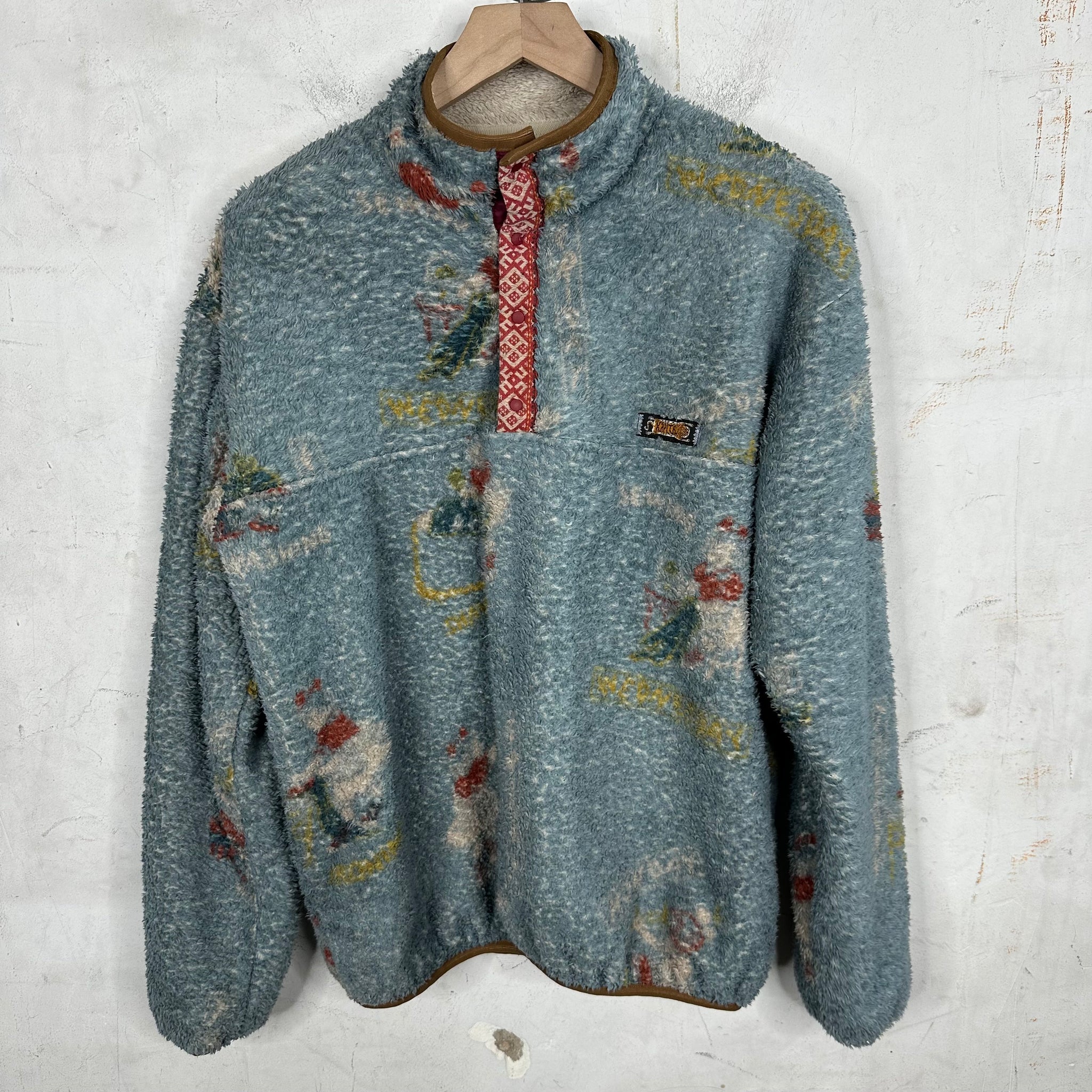 Kapital Quarter-Snap Printed Fleece Sweater