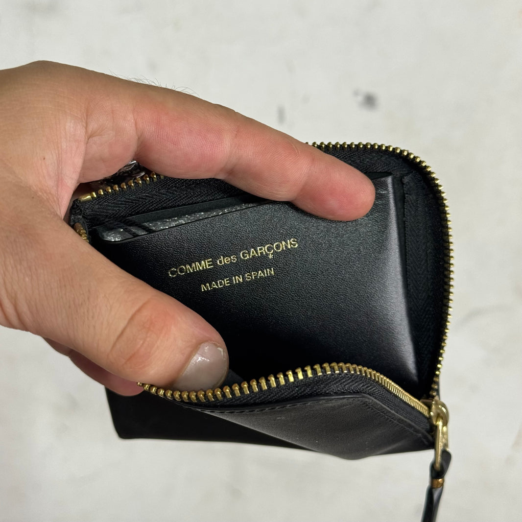 CDG Black Leather Zip Wallet