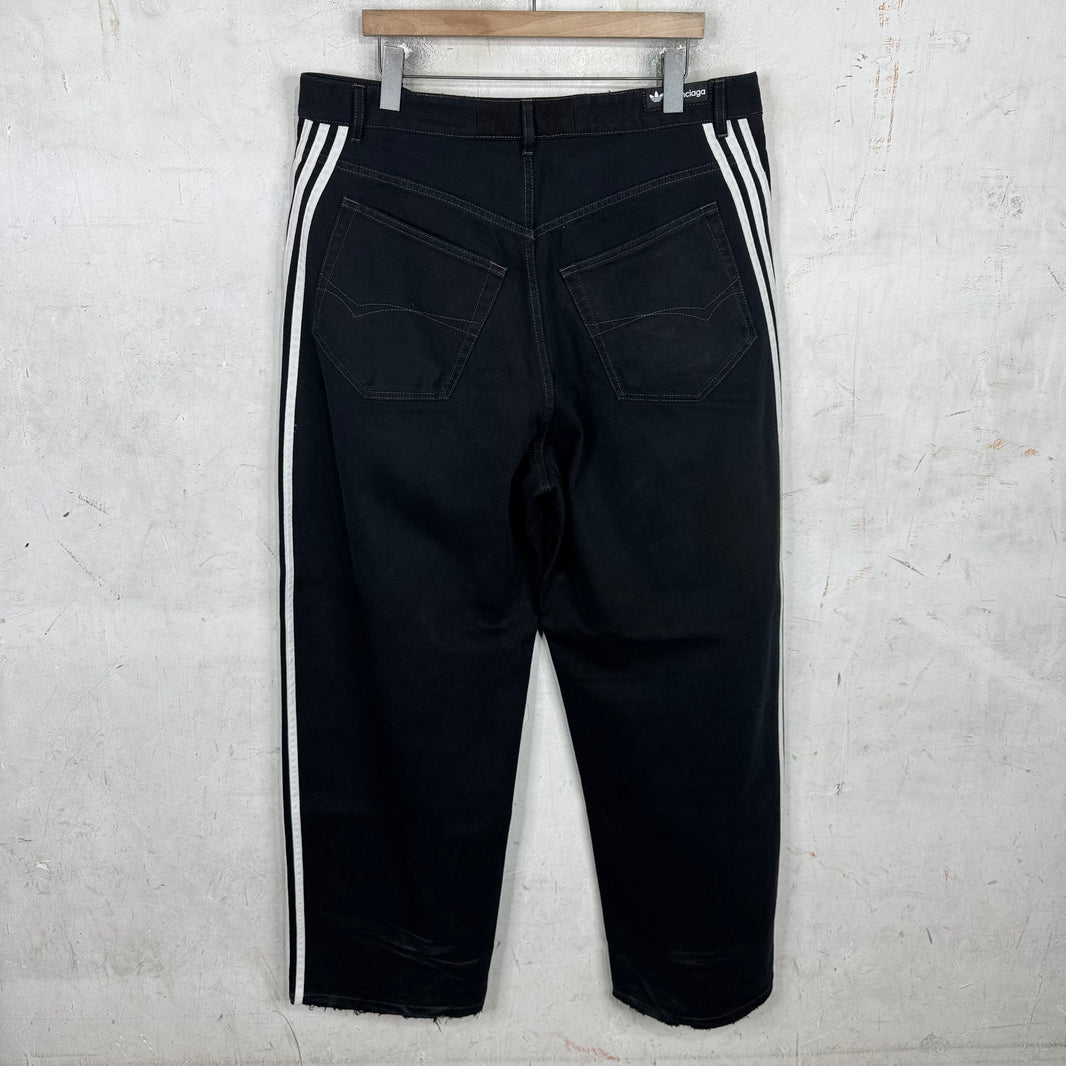 Balenciaga x Adidas Black 3 Stripe Denim