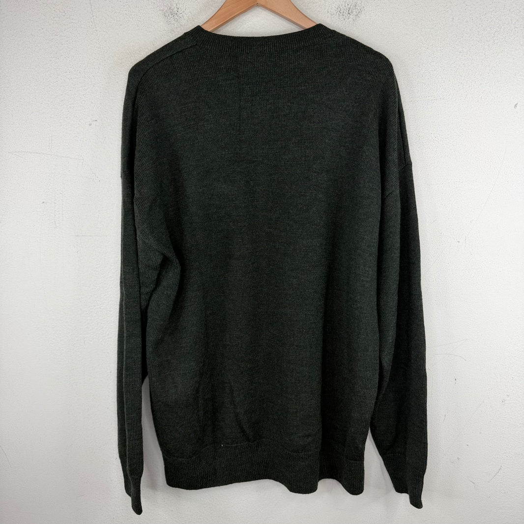 Loewe Backwards Logo Green Knit Sweater