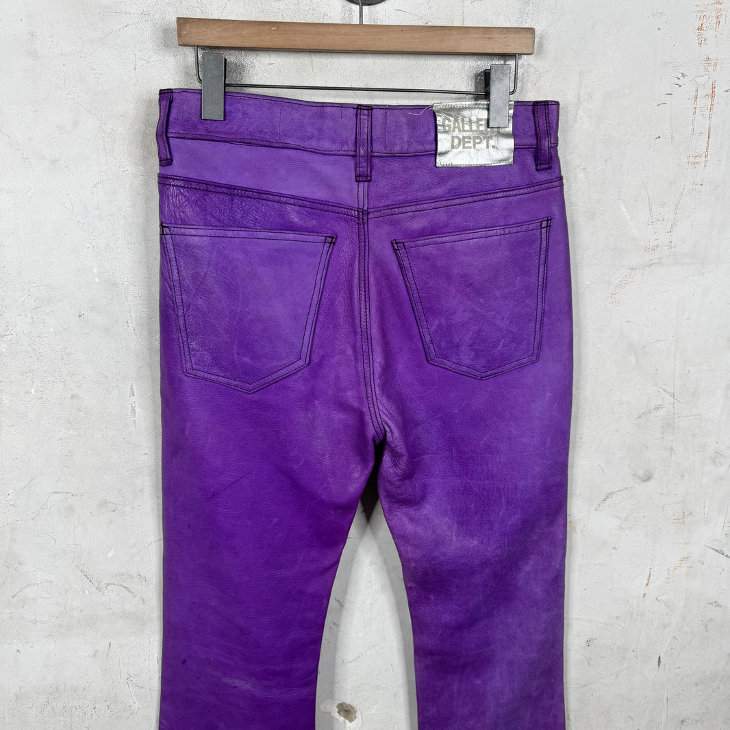 Gallery Dept Purple Leather Flared Pants