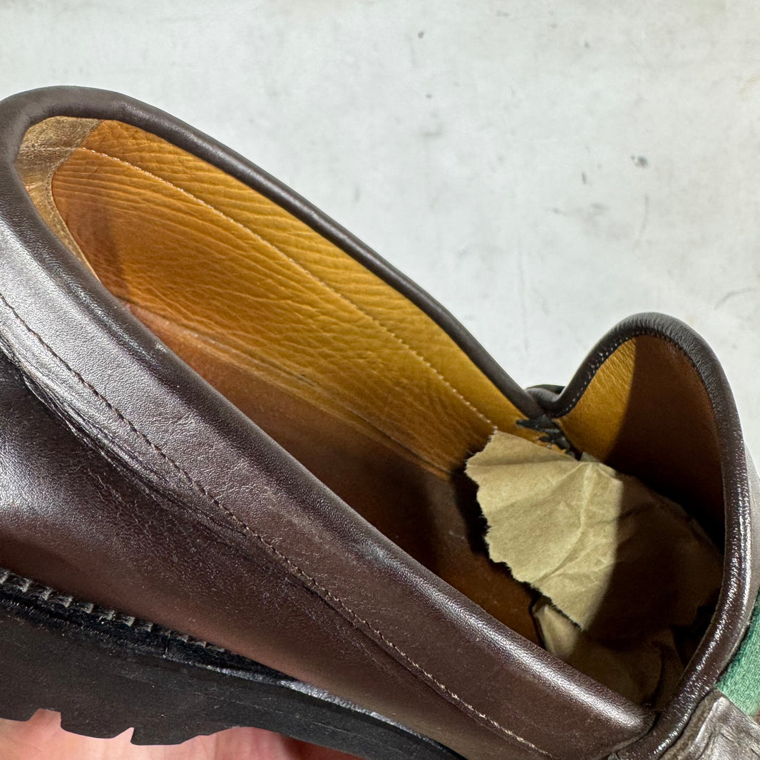 Gucci Platformed Brown Horsebit Loafers