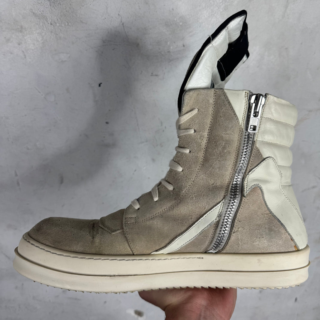 Rick Owens Gray Suede Geobaskets