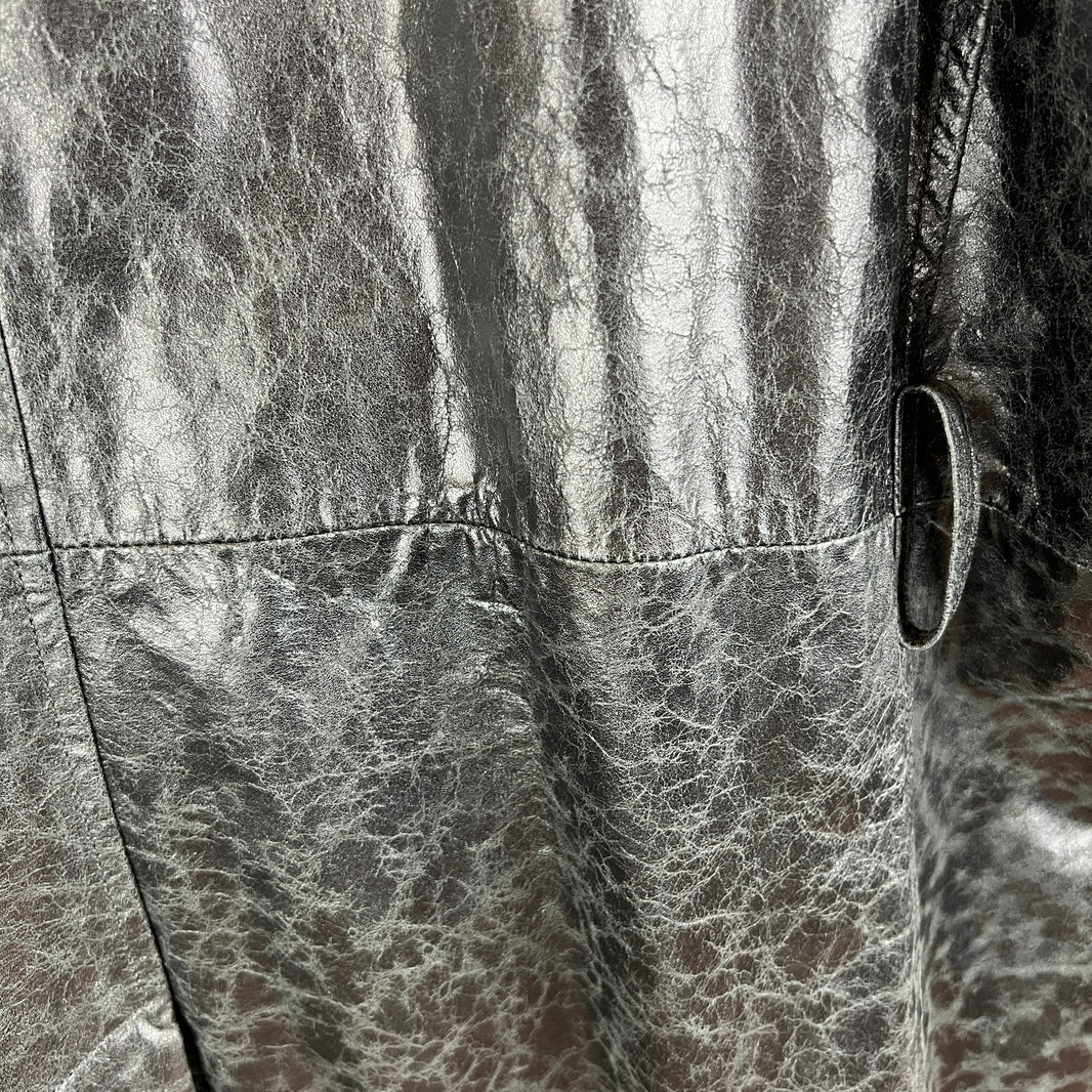 424 Paper Leather Trench Coat