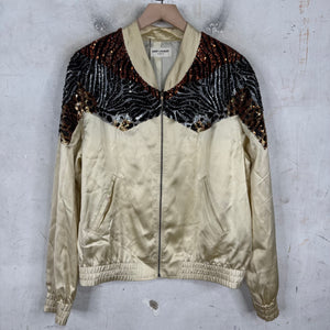Saint Laurent Animal Sequined SatinBomber