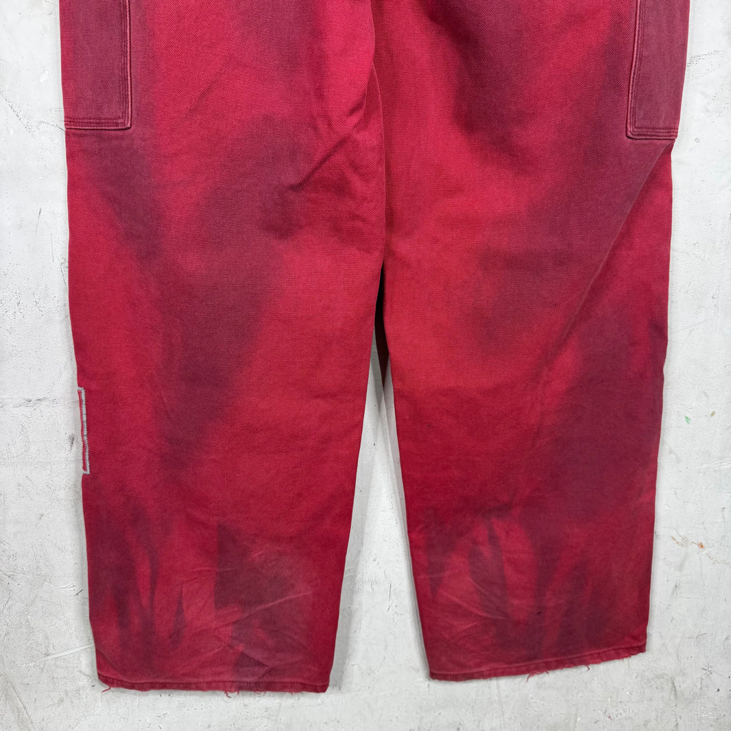 Supreme Red Faded Logo Carpenters