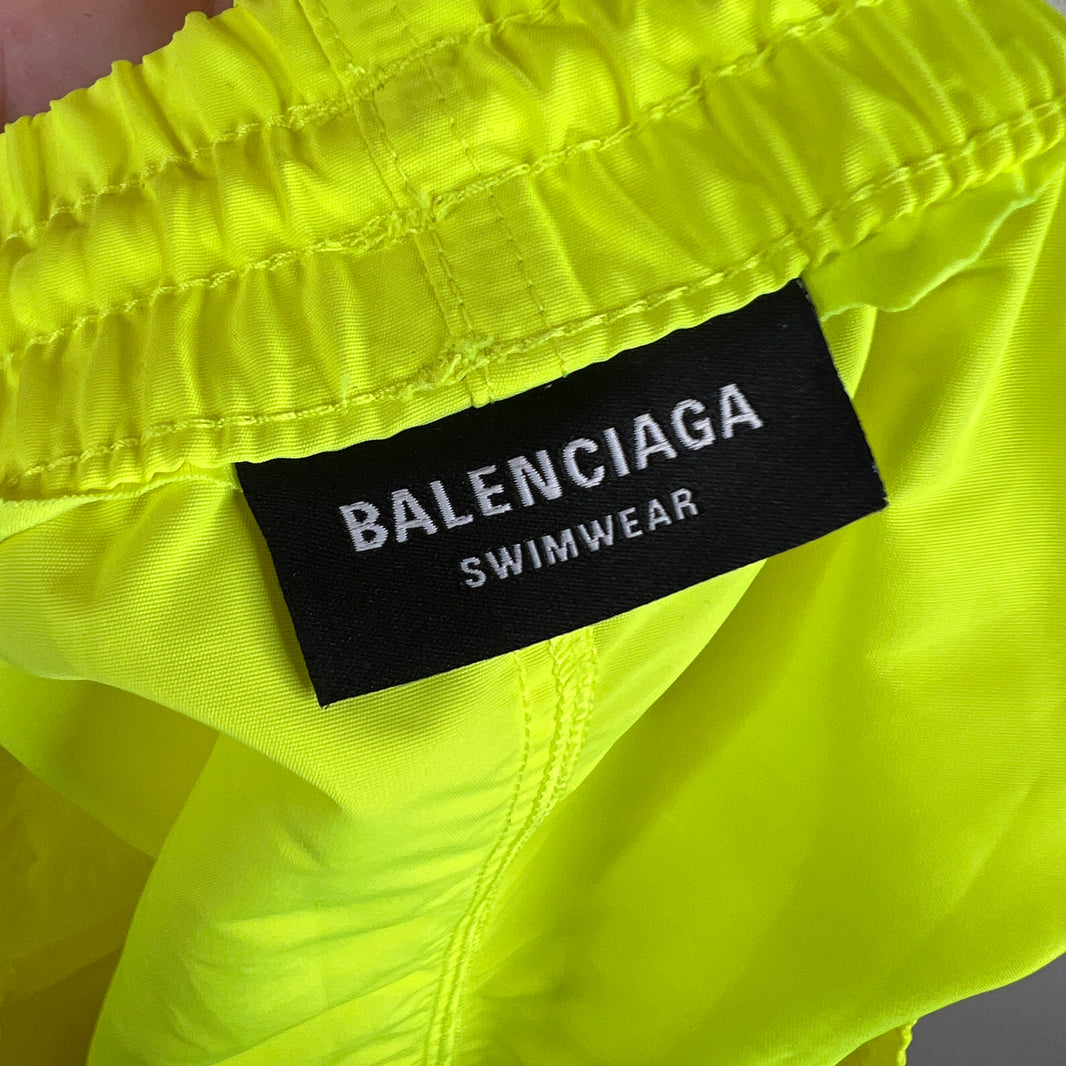 Balenciaga Neon Green Swim Shorts