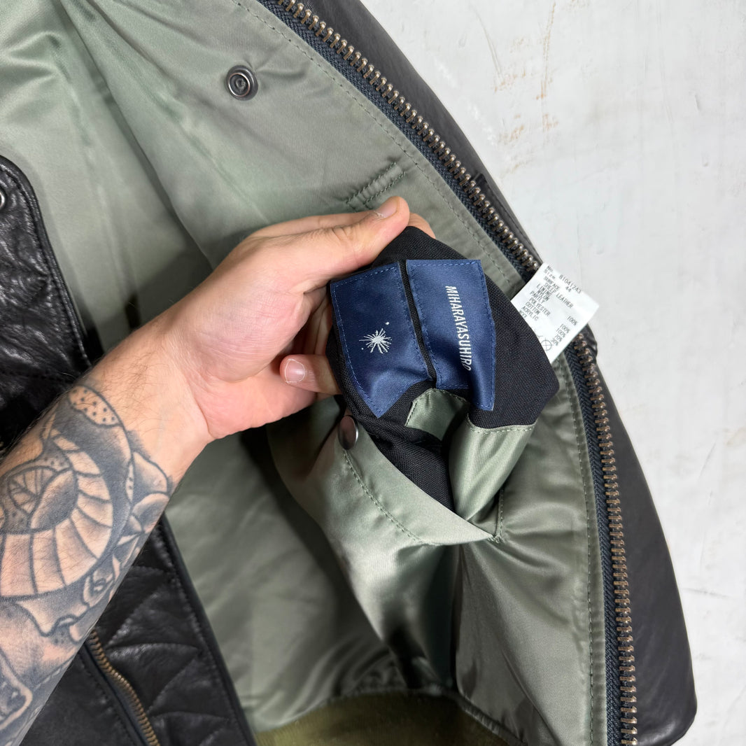 Maison Mihara Yasuhiro Reversible Leather/Nylon Bomber