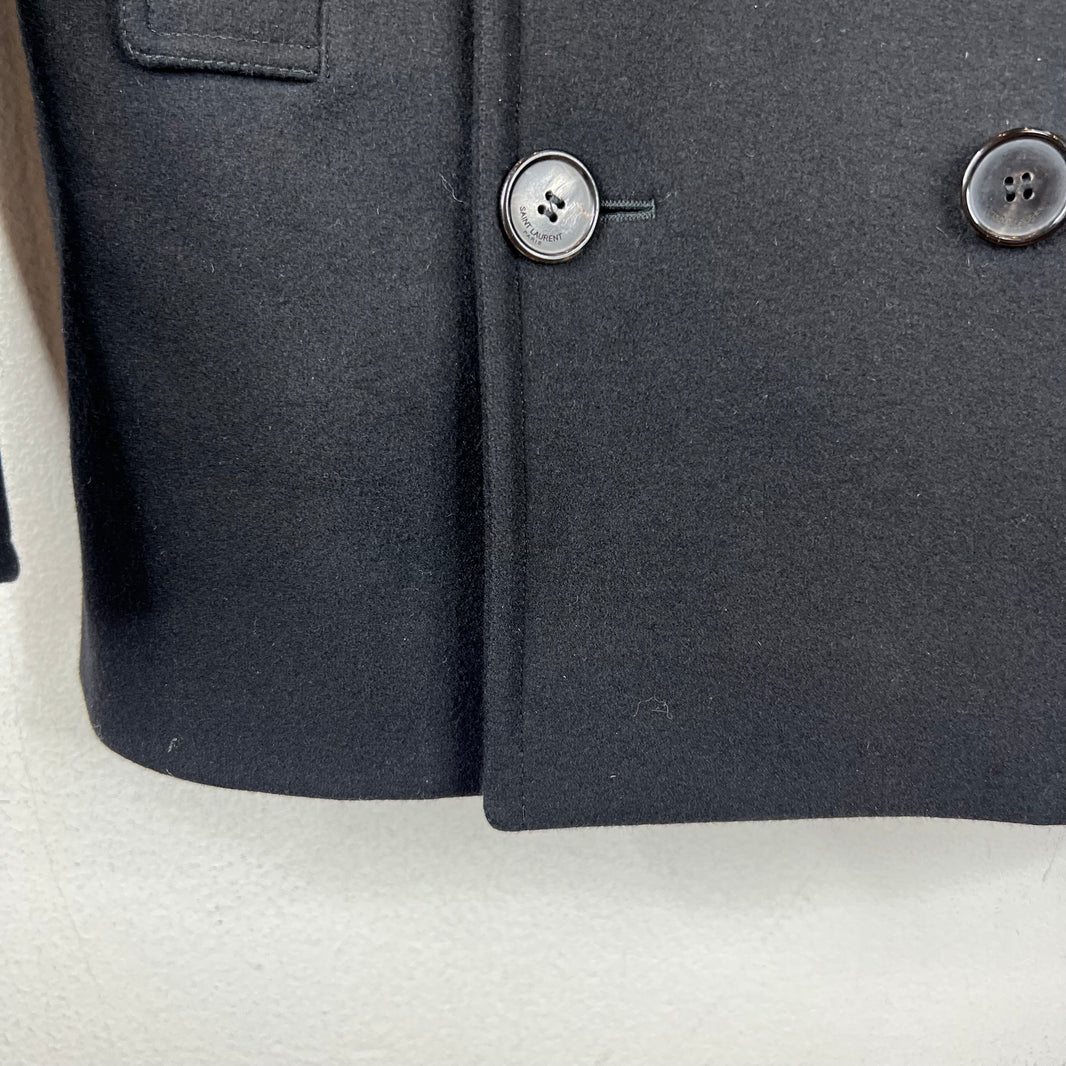 Saint Laurent Button Up Wool Coat