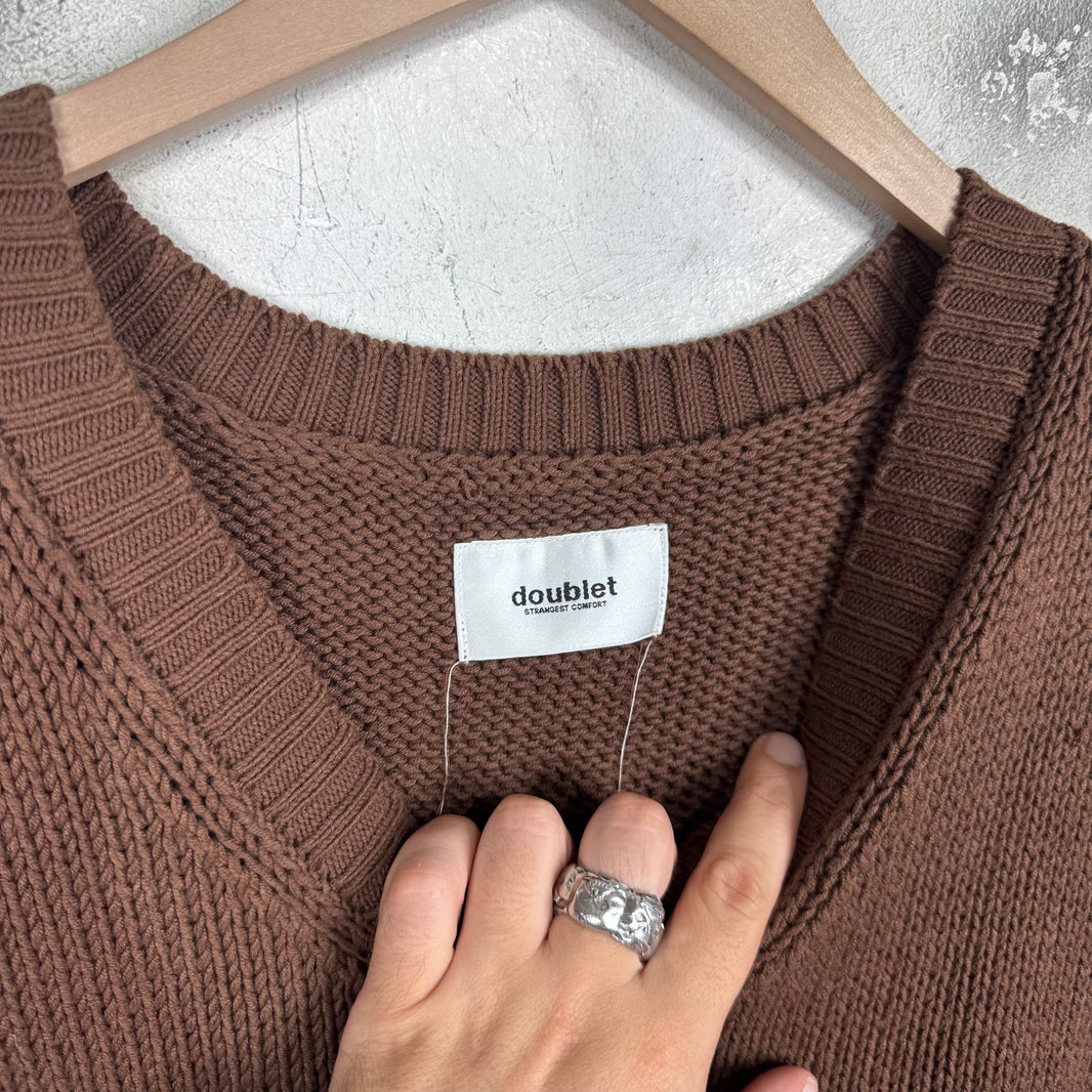 Doublet Frayed Knitted Sweater Vest