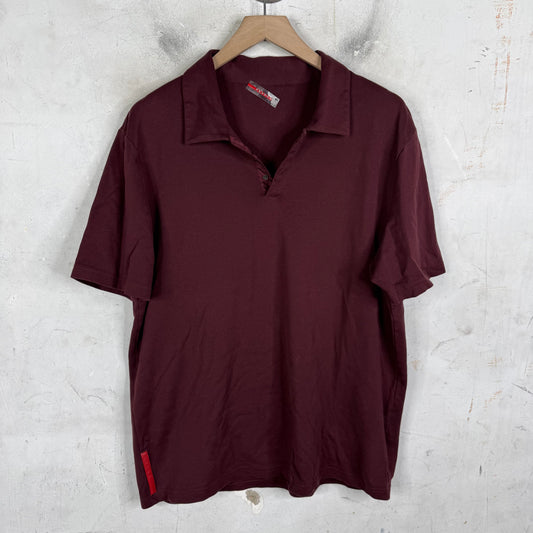 Prada Burgundy Polo Shirt