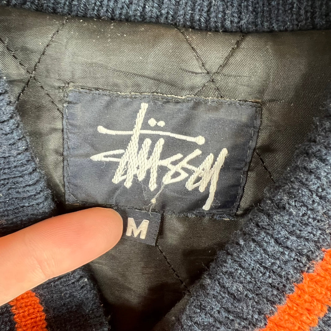 Stussy Big 4 Orange/Navy Varsity Jacket