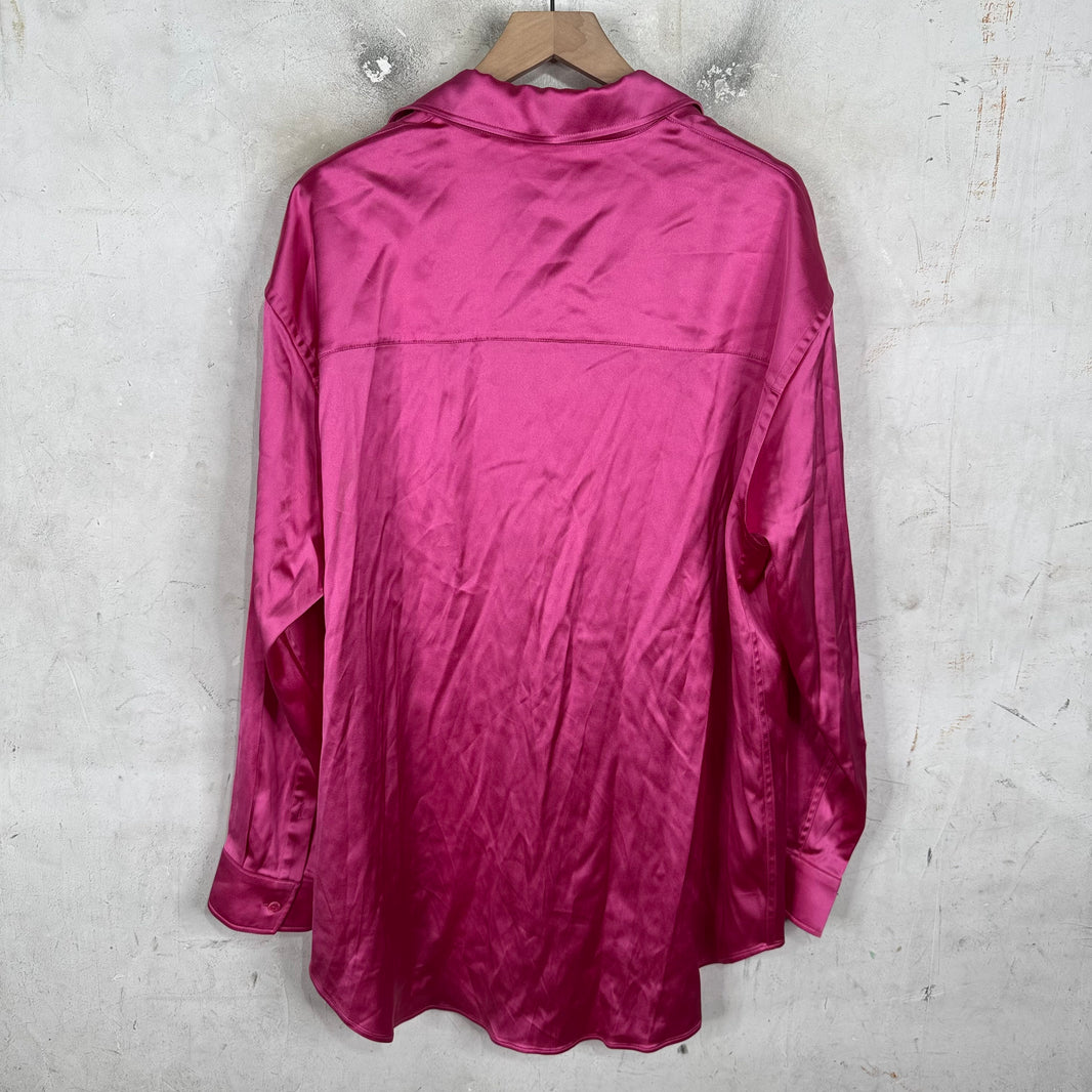 Balenciaga Pink Shiny Buttoned Shirt
