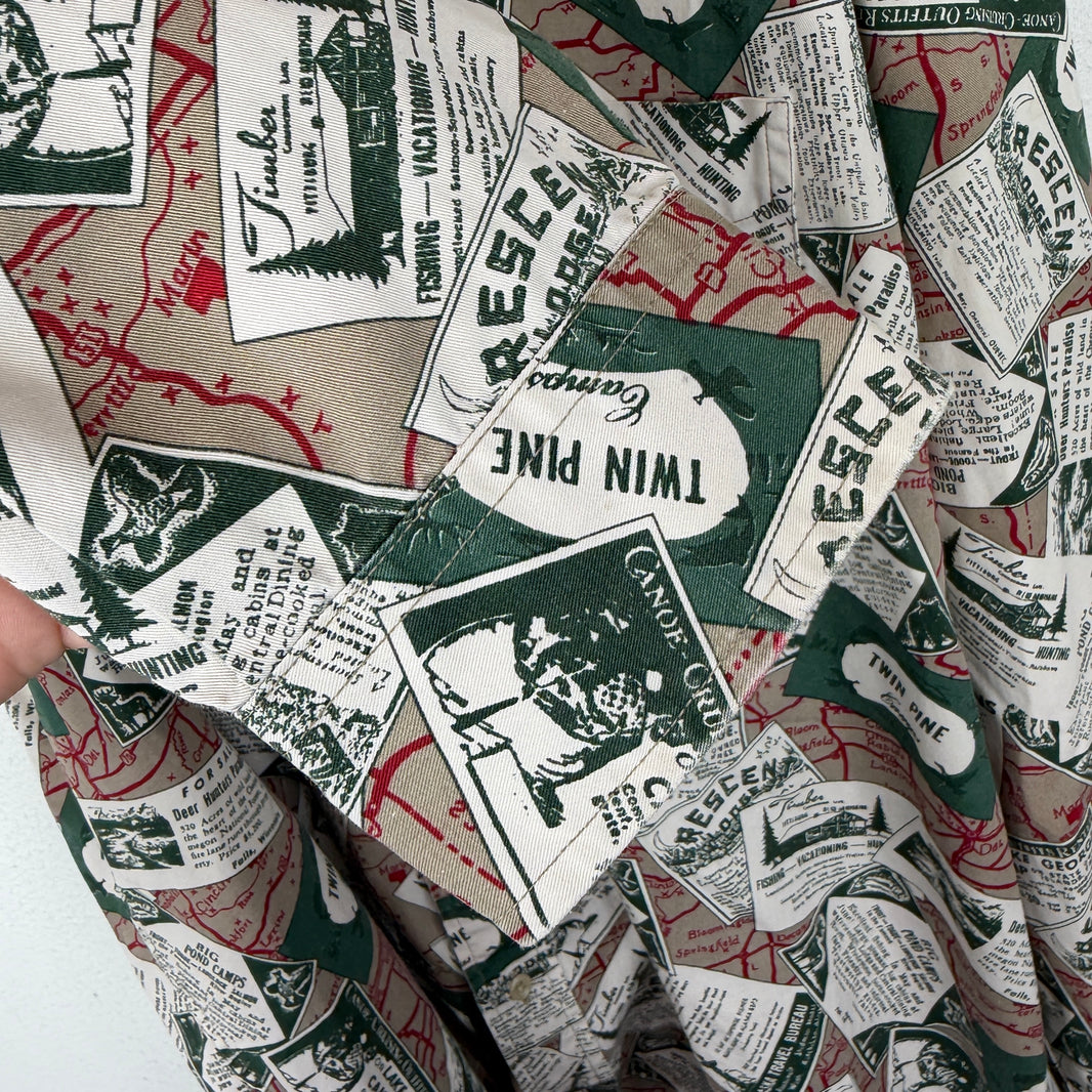 Vintage Tommy Hilfiger Post Card Button Up LS Shirt