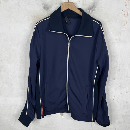 Prada Navy Red Bar Track Jacket