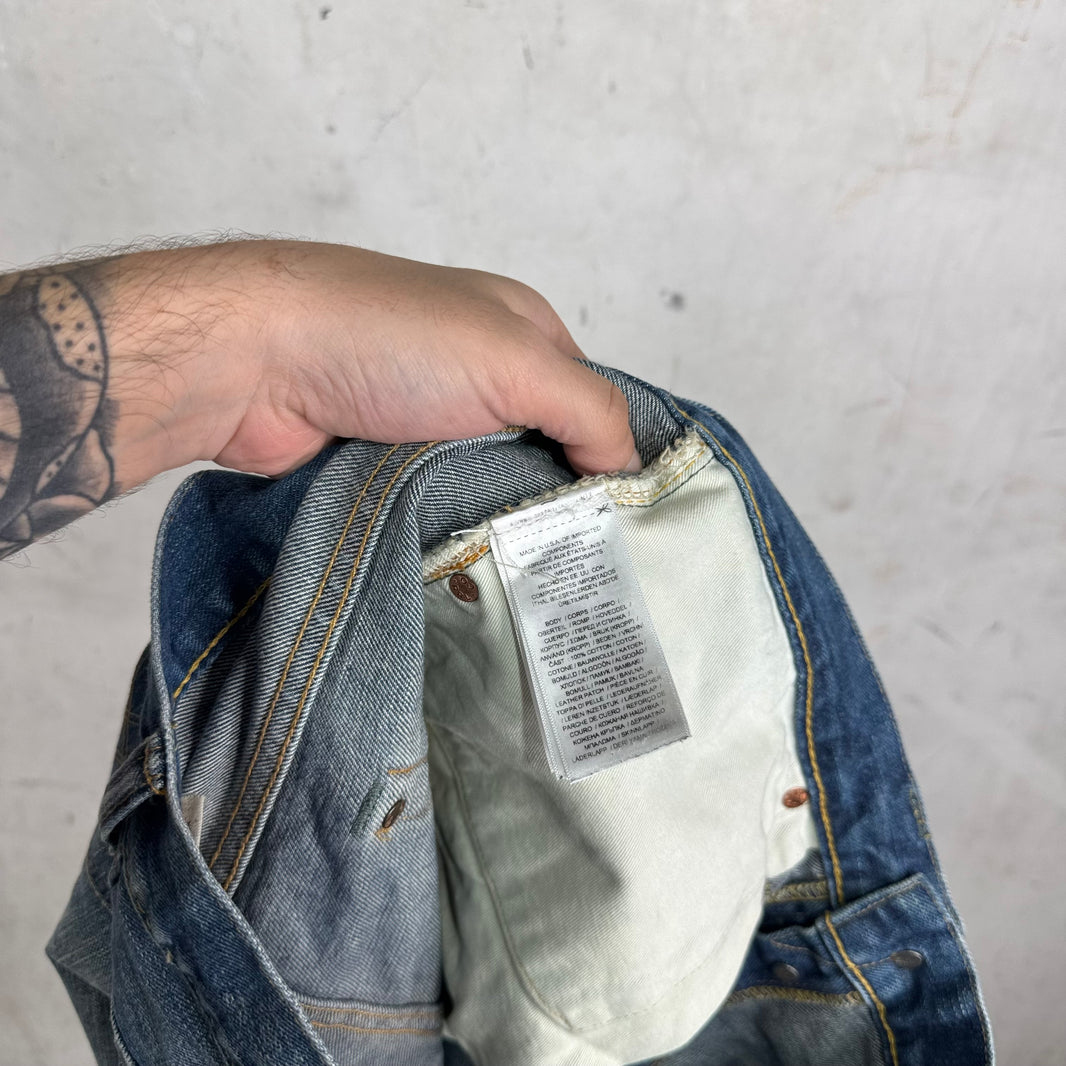 RRL Distressed Slim Bootcut Jeans