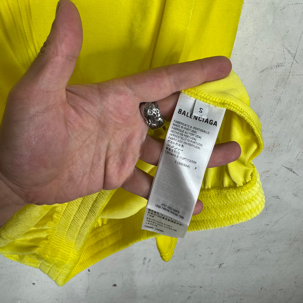 Balenciaga Yellow Velour Zip Up Hoodie
