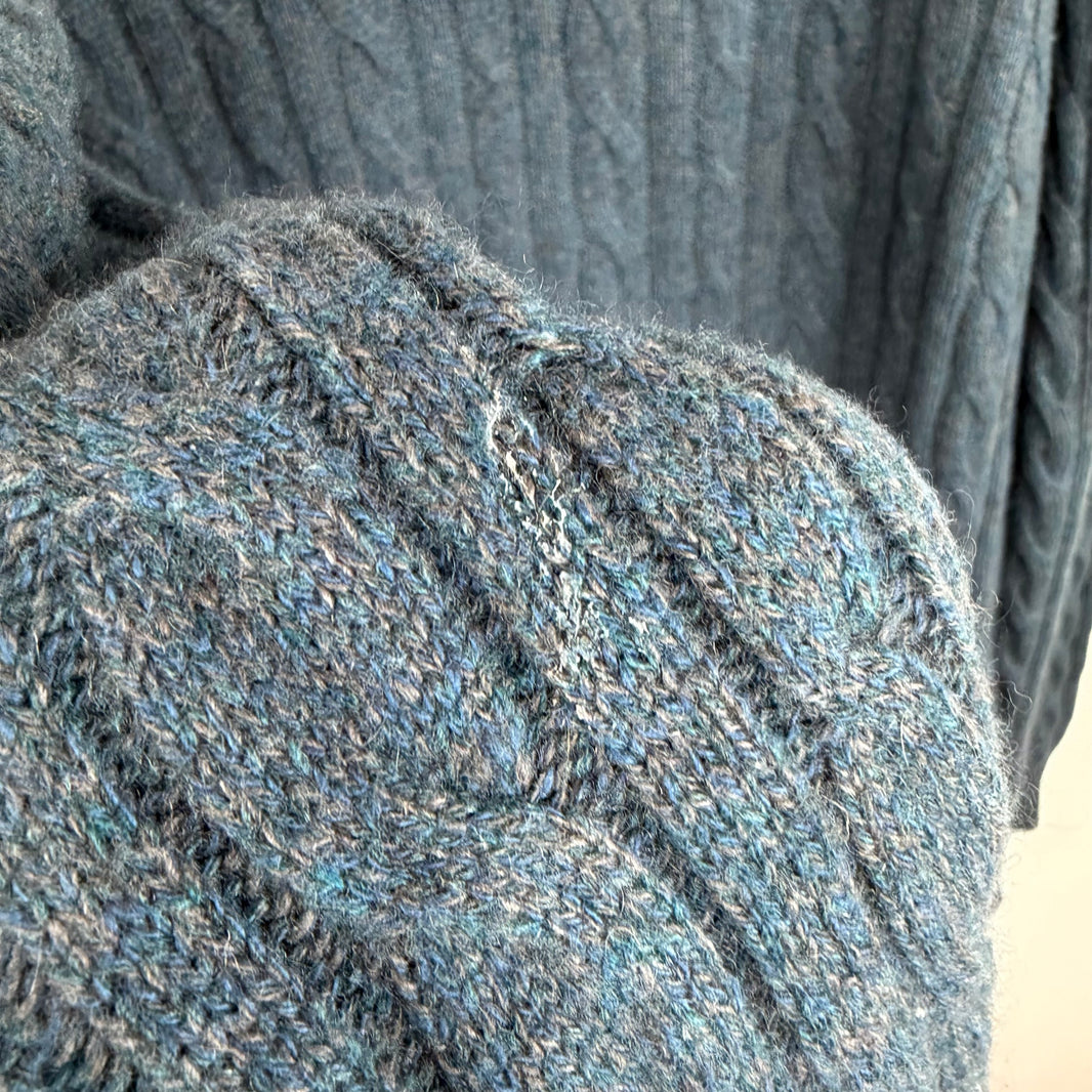 Loro Piana Blue Baby Cashmere Quarter Zip Jacket