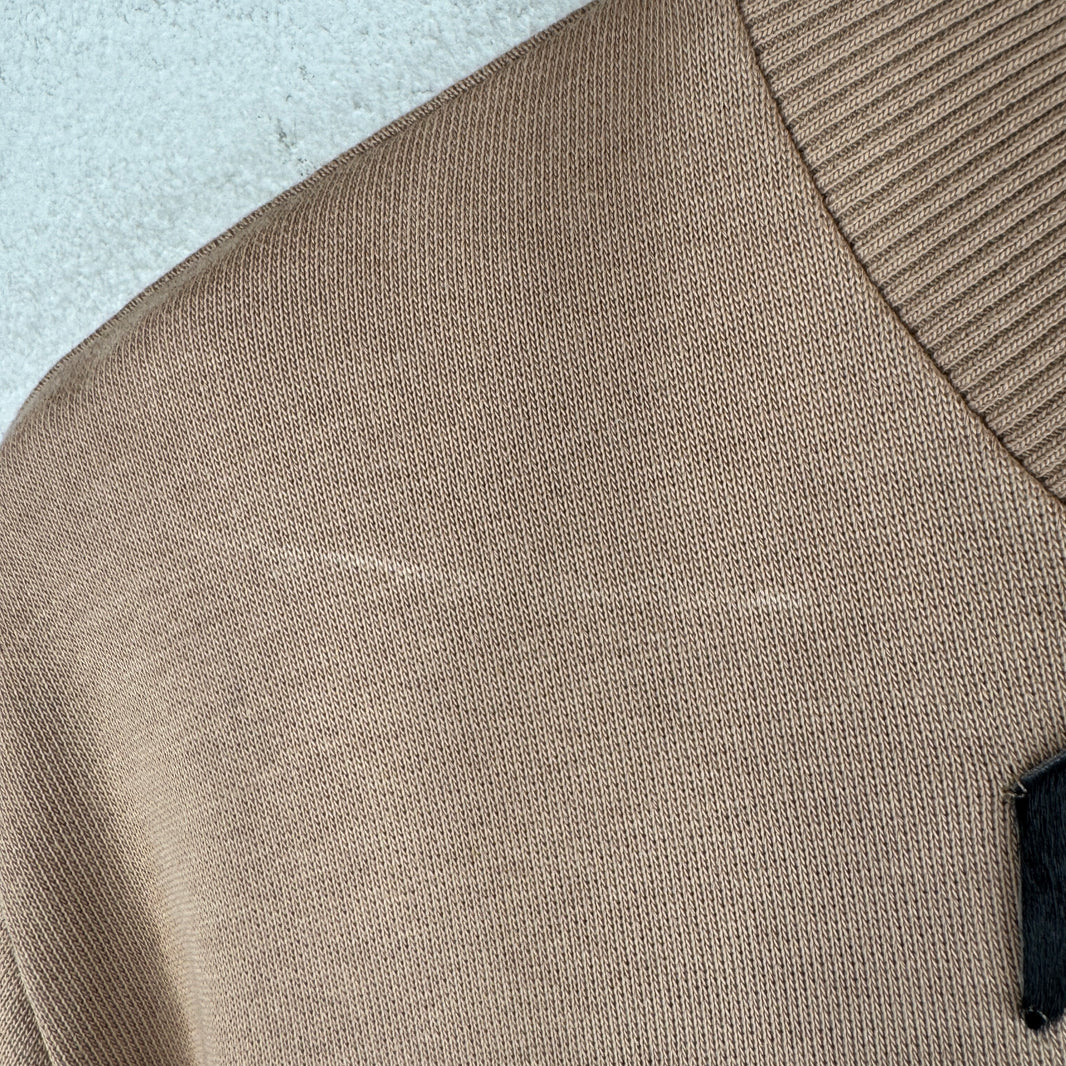 Givenchy Leather/Faux Fur Patch Sweater