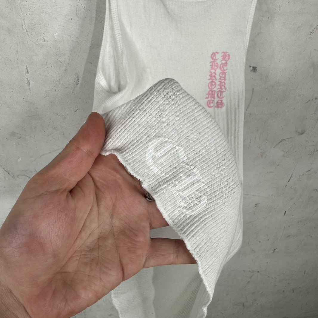 Chrome Hearts T-Bar Vertical Logo Pink Print Tank Top