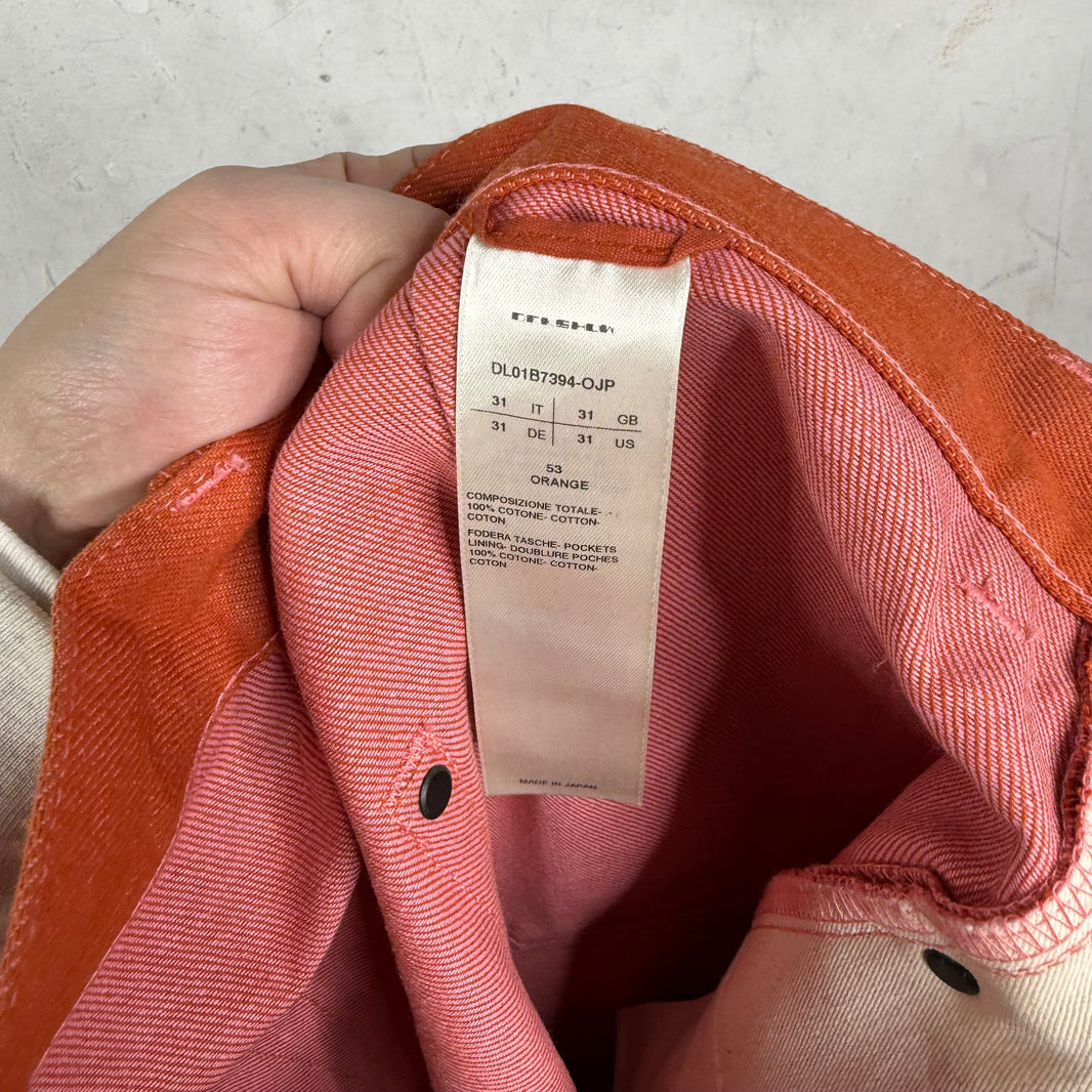 Rick Owens Orange Selvedge Bolan Bootcuts