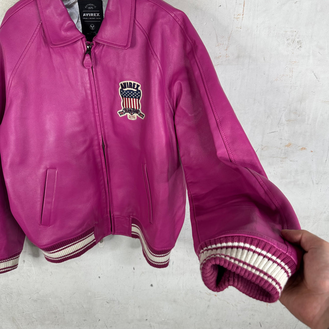 Avirex Pink Crest Leather Jacket