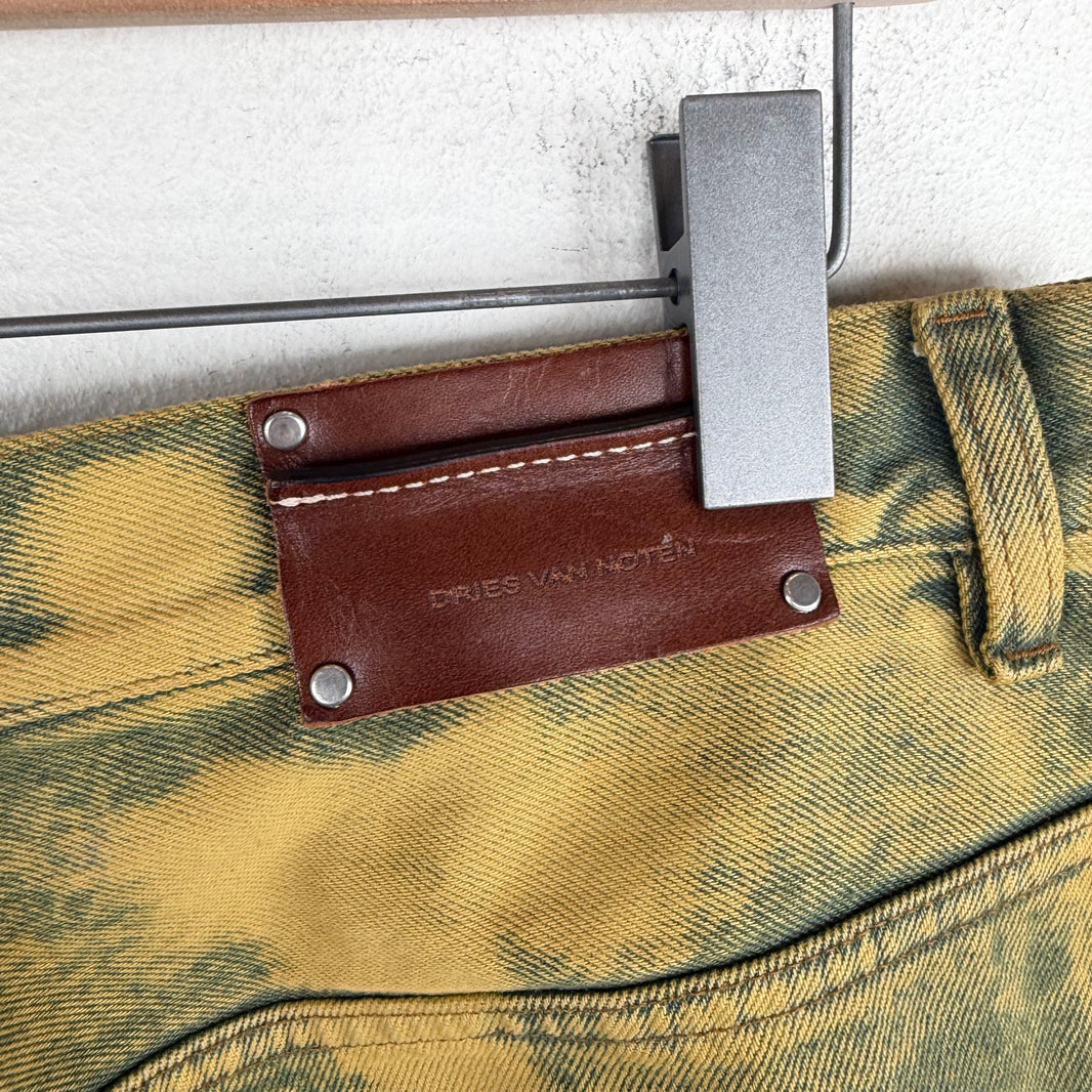 Dries Van Noten Green Bleached Jeans