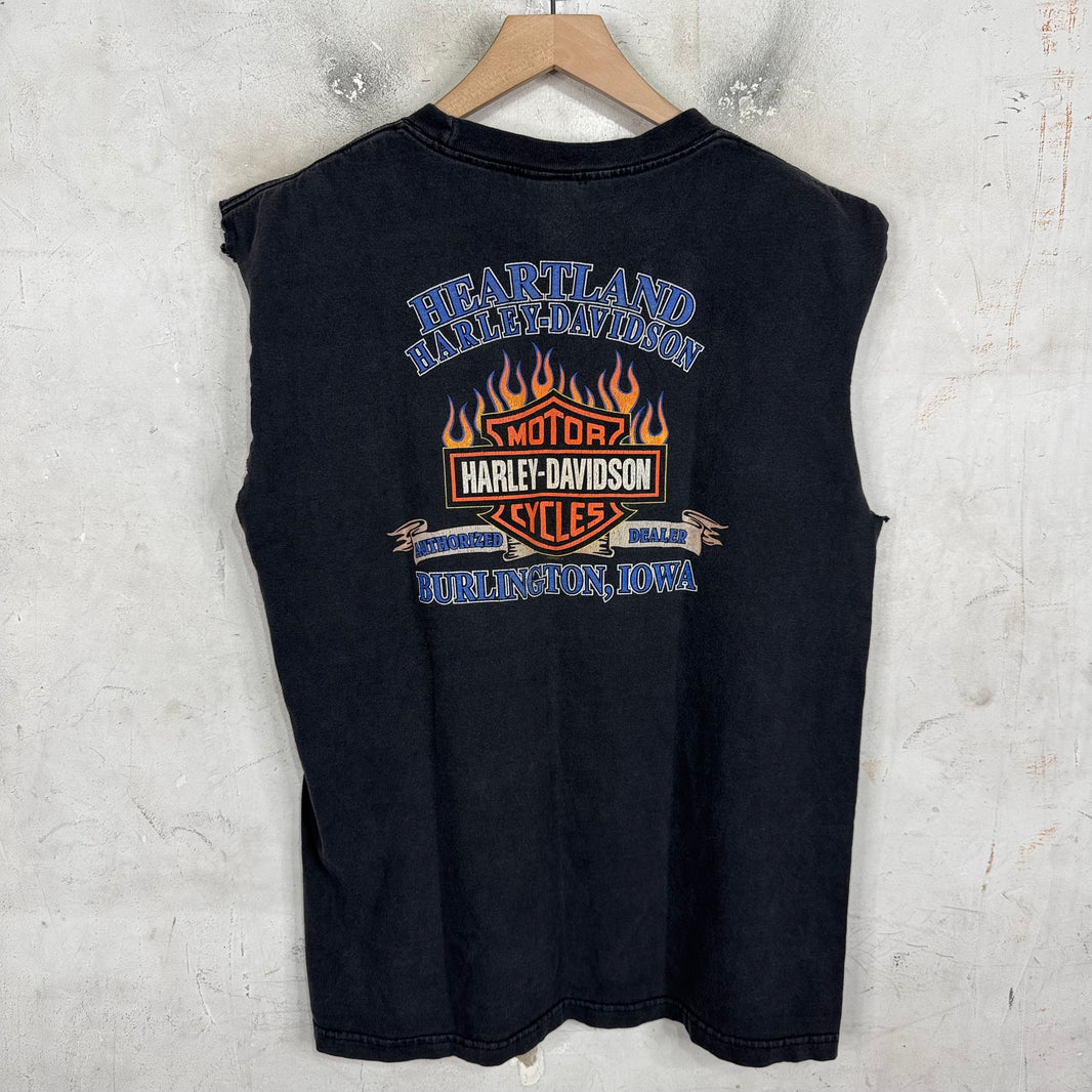 Vintage Harley Davidson Wolf Cutoff T-Shirt