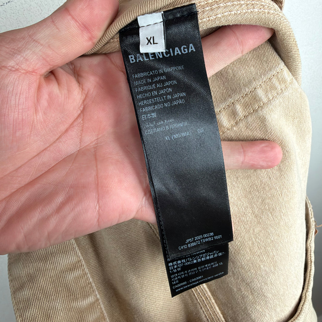 Balenciaga Tan Baggy Carpenter Double Knee Jeans